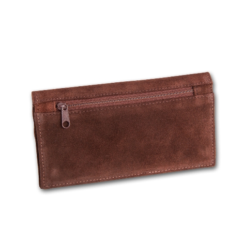 Feinschnitttasche braun Wildleder 17 x 8.5 cm