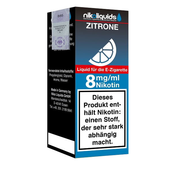 E-Liquid NIKOLIQUIDS Zitrone 8 mg