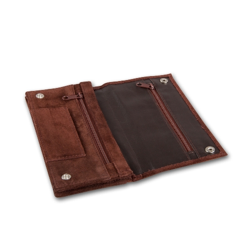 Feinschnitttasche braun Wildleder 17 x 8.5 cm