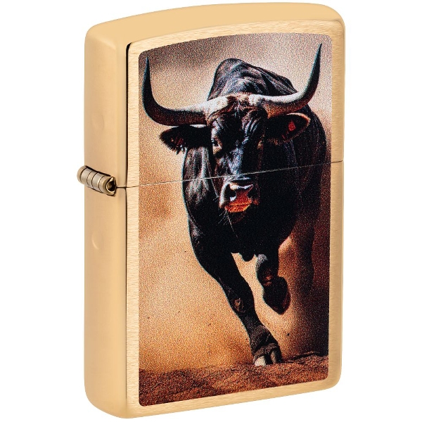 ZIPPO messing gebürstet Bull