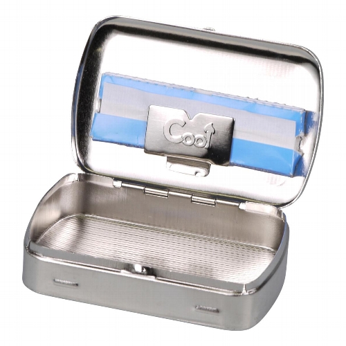 Tabakdose Sonne Metall vernickelt mit Clip