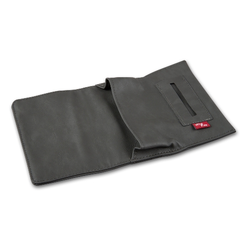 Feinschnitt-Tasche Kunstleder grau 15 x 9 cm
