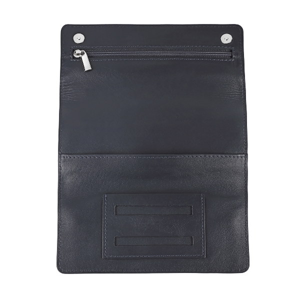 Feinschnitt-Tasche ZIPPO Leder navy
