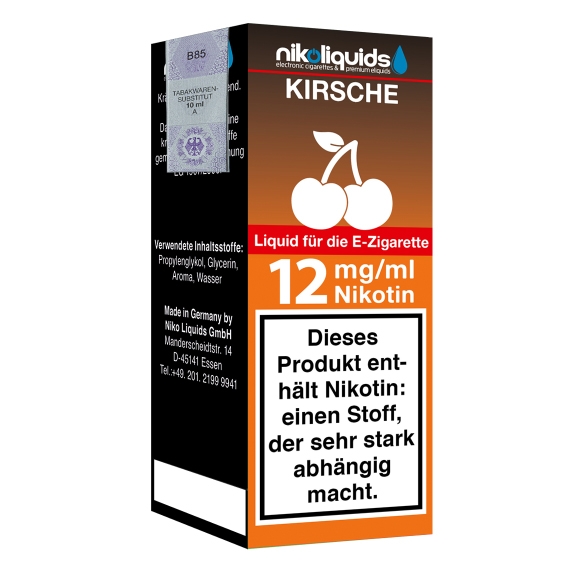 E-Liquid NIKOLIQUIDS Kirsche 12 mg