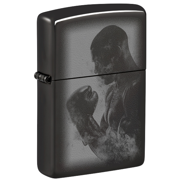 ZIPPO schwarz poliert Boxer Design