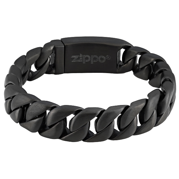 Armband ZIPPO Edelstahl schwarz Matt Clipverschluß