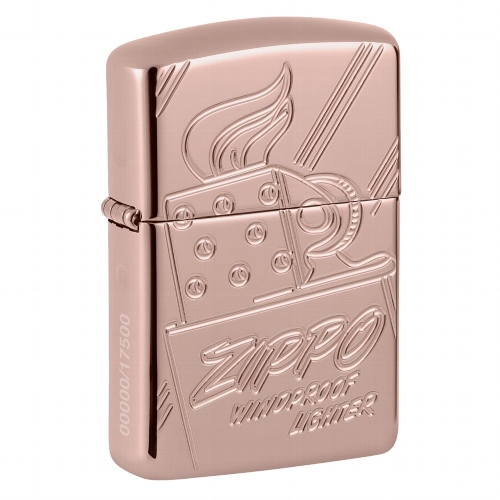 ZIPPO rose gold Armor Case Script Collectible
