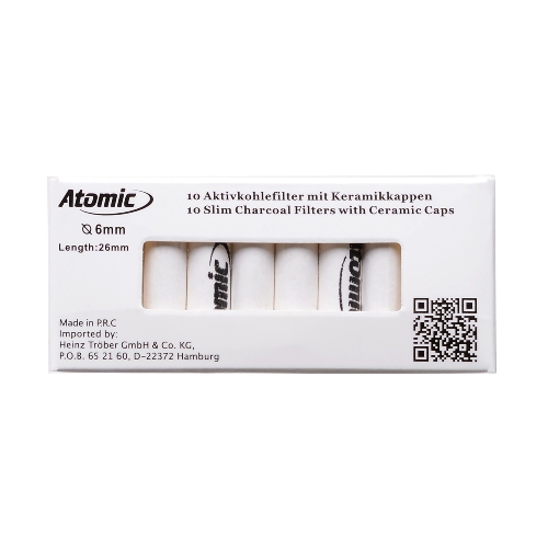 Atomic Aktivkohlefilter mit Keramikkappe 6mm