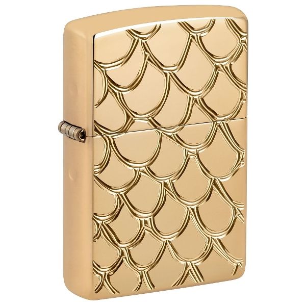 ZIPPO messing poliert Armor Snake Skin