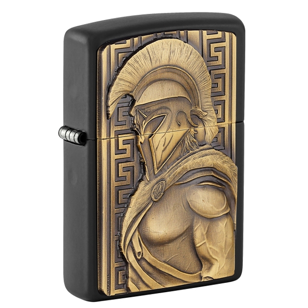 ZIPPO schwarz matt Sparta Krieger Emblem Limited Edition