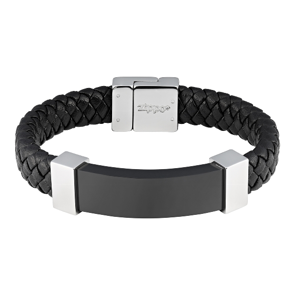 Armband ZIPPO Leder Edelstahl mit Magnetverschluss