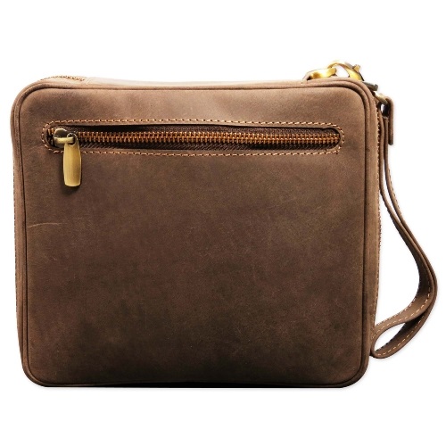 Pfeifentasche 6er braun Nubuck Leder Köcher