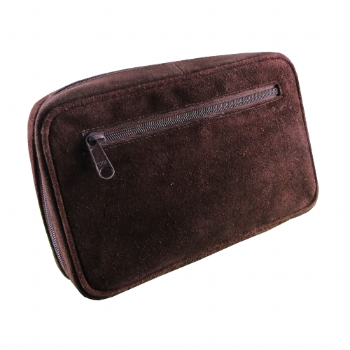 Pfeifentasche 3er Wildleder braun