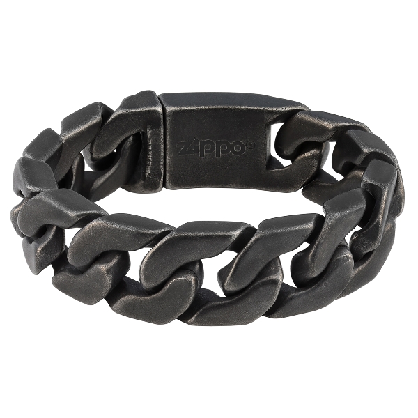 Armband ZIPPO Edelstahl Antik Matt Clipverschluß