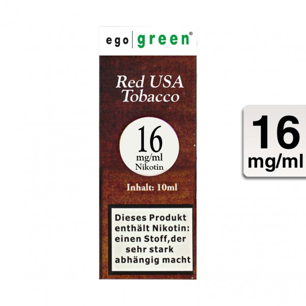 E-Liquid EGO GREEN Red USA Tobacco 16mg