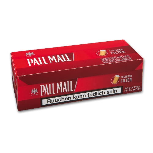 10 Pack Pall Mall Red Xtra Filterhülsen Zigarettenbox und FZ 