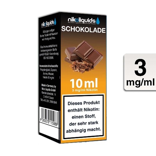 E-Liquid NIKOLIQUIDS Schokolade 3 mg