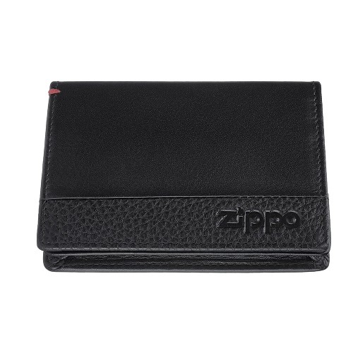 Visitenkartenetui ZIPPO Nappa schwarz 4 Karten/1 Münz RFID Blocker