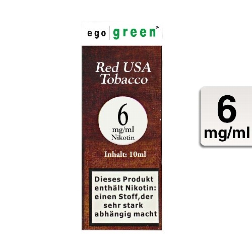 E-Liquid EGO GREEN Red USA Tobacco 6mg