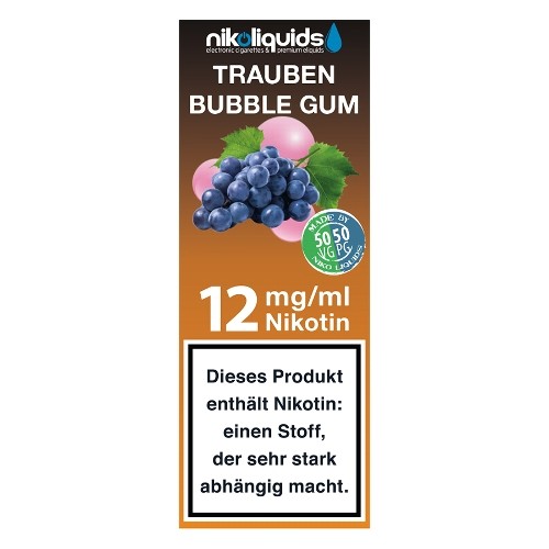 E-Liquid NIKOLIQUIDS Trauben Bubble Gum 12mg